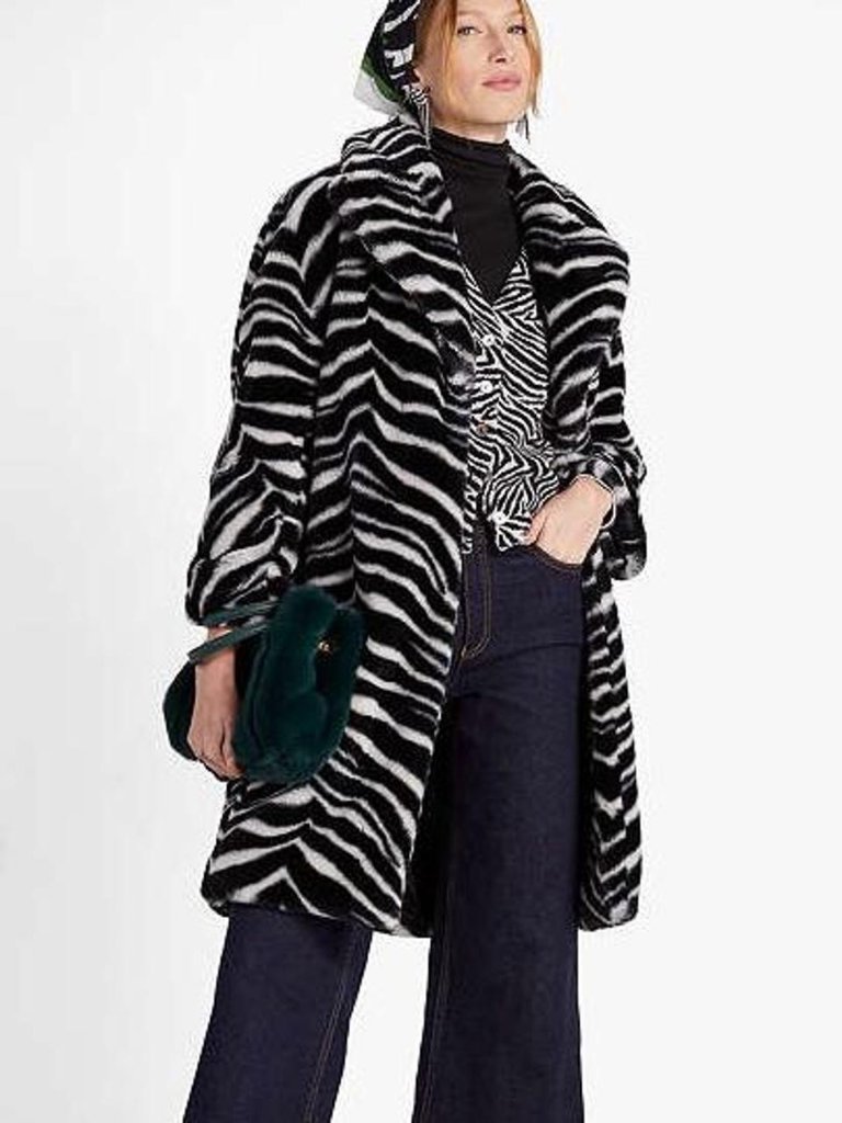 Zebra Faux Fur Coat - Newport News
